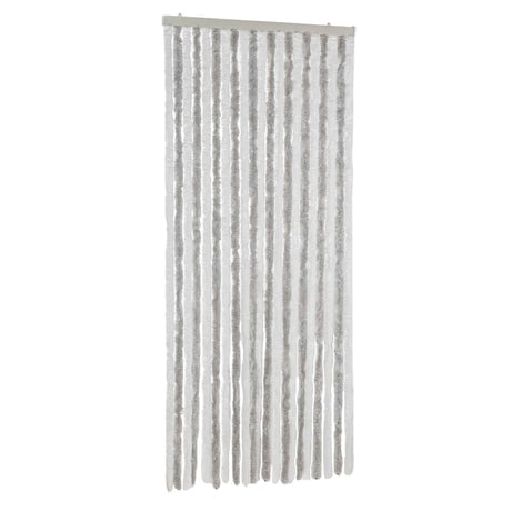 Vidaxx Fliegenvorhang 90x200 cm Chenille Hellgrau und Weiß