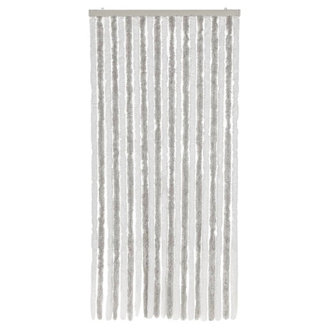 Vidaxx Fliegenvorhang 90x200 cm Chenille Hellgrau und Weiß