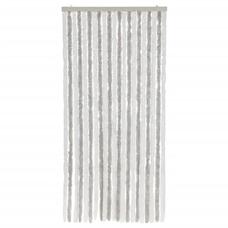 Vidaxx Fliegenvorhang 90x220 cm Chenille Hellgrau und Weiß