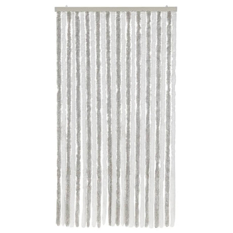 Vidaxx Fliegenvorhang 100x200 cm Chenille Hellgrau und Weiß