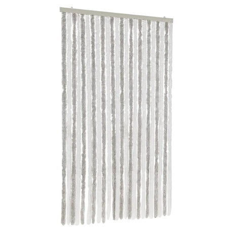 Vidaxx Fliegenvorhang 100x220 cm Chenille hellgrau und weiß