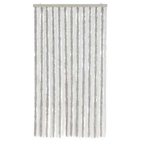 Vidaxx Fliegenvorhang 100x220 cm Chenille hellgrau und weiß