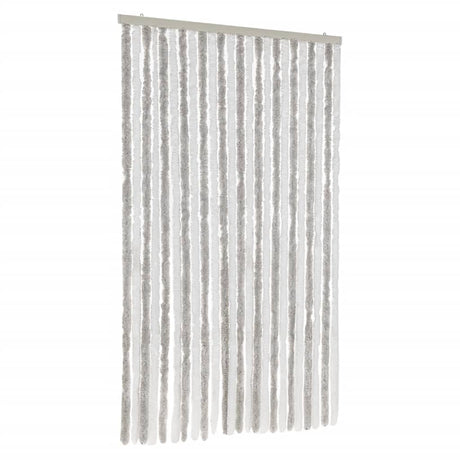 Vidaxx Fliegenvorhang 100x230 cm Chenille Hellgrau und Weiß