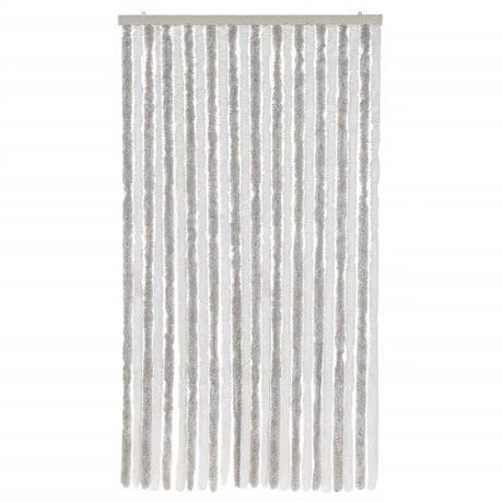 Vidaxx Fliegenvorhang 100x230 cm Chenille Hellgrau und Weiß