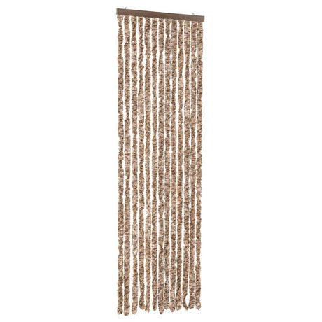 Vidaxx Fliegenvorhang 56x185 cm Chenille Beige und Dunkelbraun