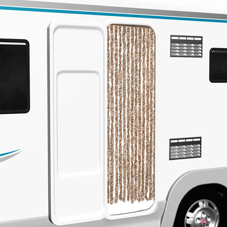 Vidaxx Fliegenvorhang 56x200 cm Chenille Beige und Dunkelbraun