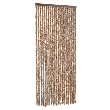 Vidaxx Fliegenvorhang 90x200 cm Chenille Beige und Dunkelbraun