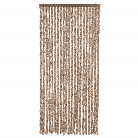 Vidaxx Fliegenvorhang 90x200 cm Chenille Beige und Dunkelbraun