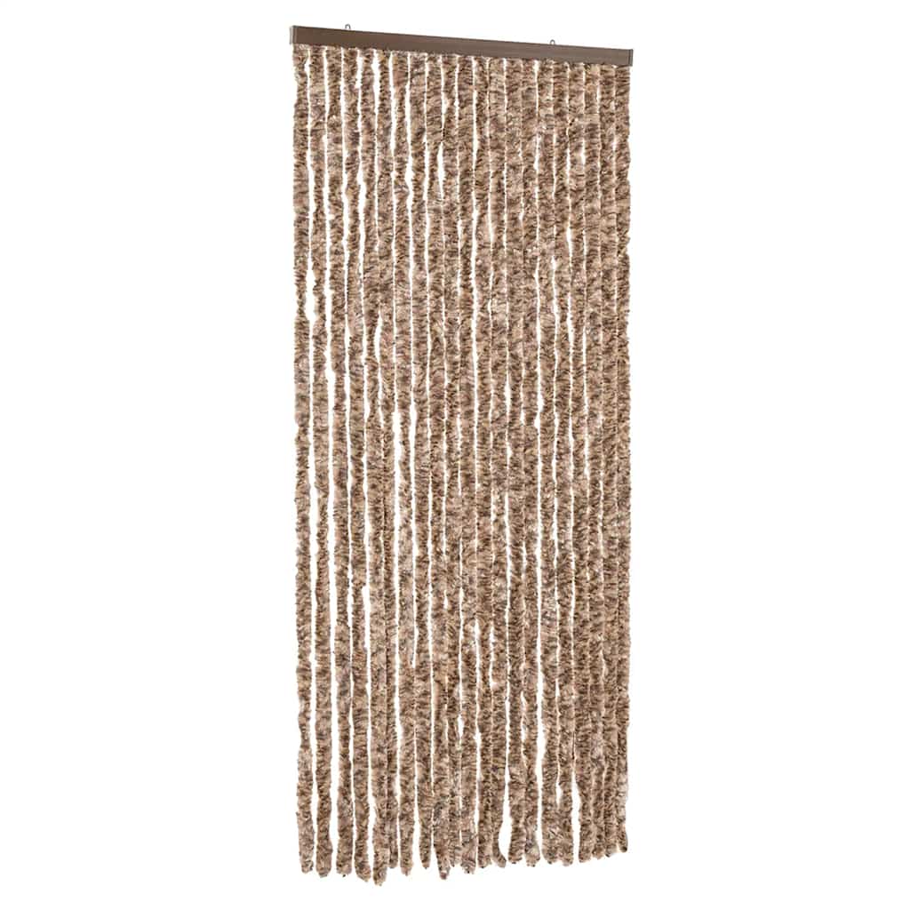 Vidaxx Fliegenvorhang 90x220 cm Chenille Beige und Dunkelbraun