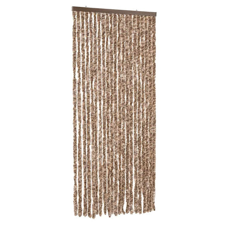 Vidaxx Fliegenvorhang 90x220 cm Chenille Beige und Dunkelbraun