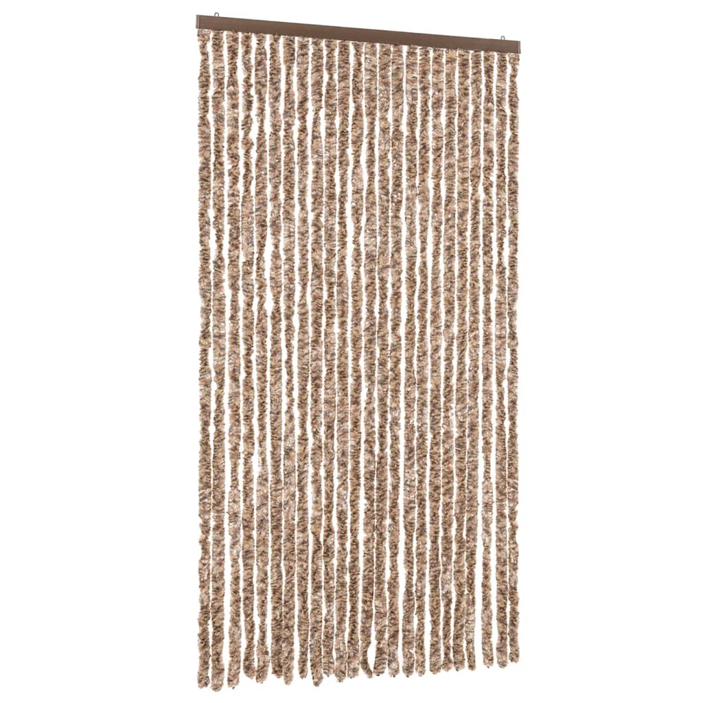 Vidaxx Fliegenvorhang 100x200 cm Chenille Beige und Dunkelbraun