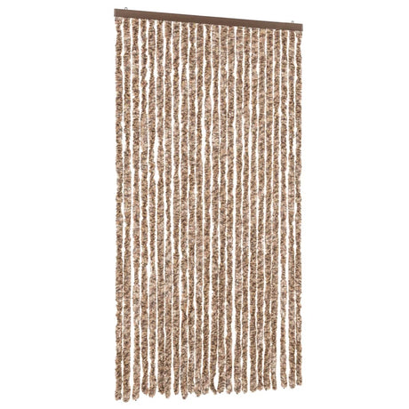 Vidaxx Fliegenvorhang 100x200 cm Chenille Beige und Dunkelbraun