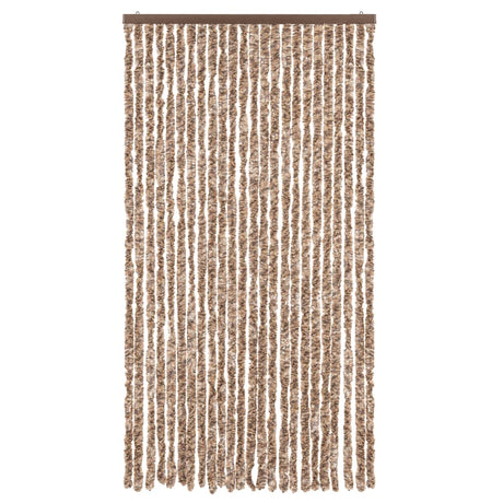 Vidaxx Fliegenvorhang 100x220 cm Chenille Beige und Dunkelbraun