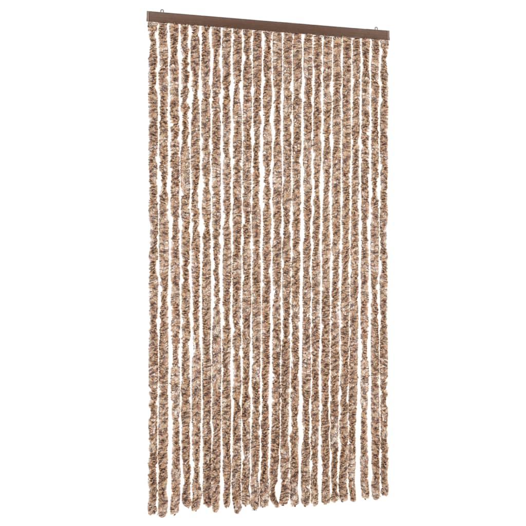 Vidaxx Fliegenvorhang 100x230 cm Chenille Beige und Dunkelbraun