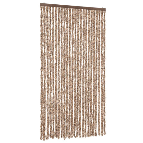 Vidaxx Fliegenvorhang 100x230 cm Chenille Beige und Dunkelbraun