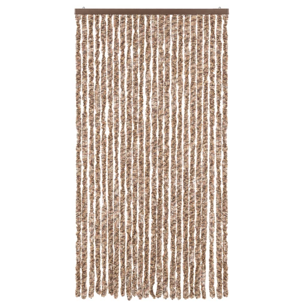 Vidaxx Fliegenvorhang 100x230 cm Chenille Beige und Dunkelbraun