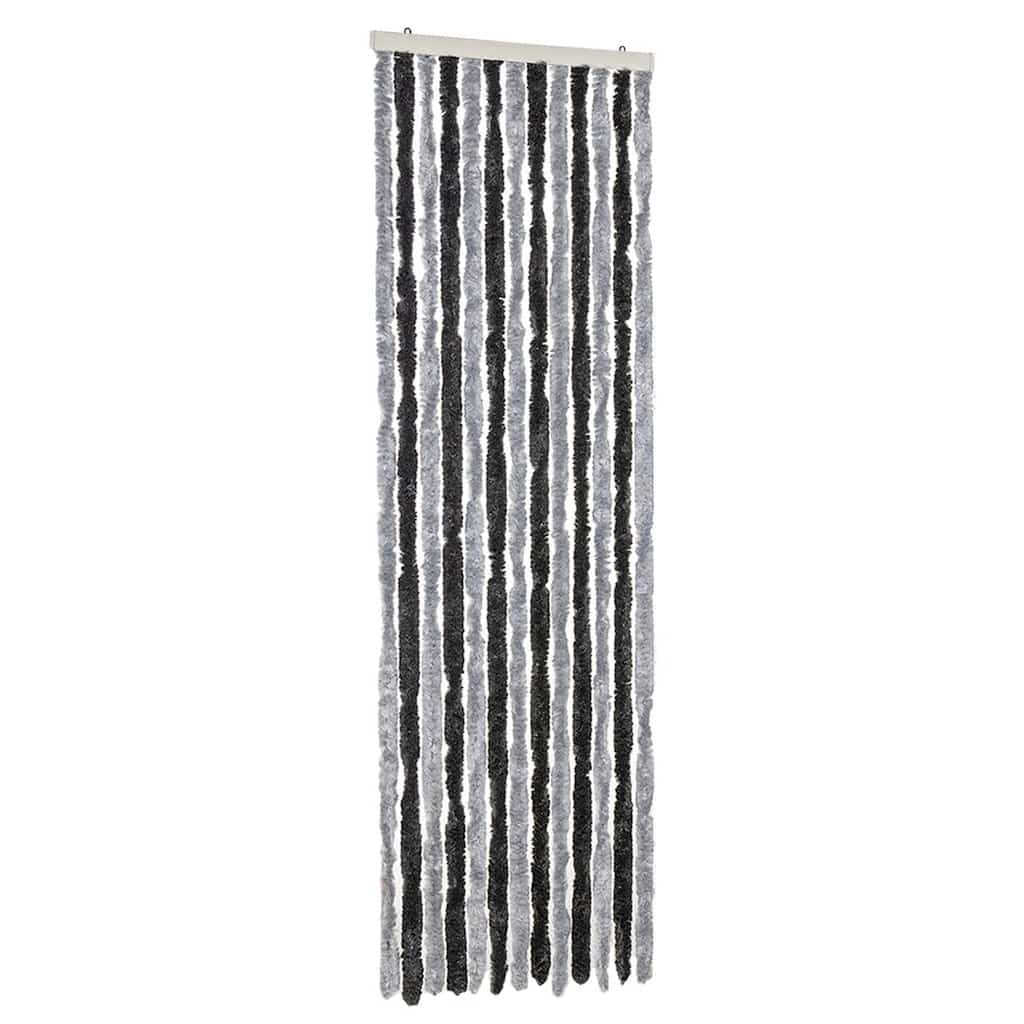 VidaXL Fliegenvorhang 56x185 cm Chenille grau und schwarz