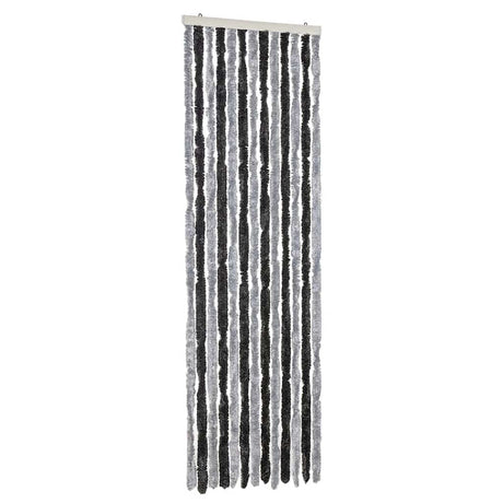 VidaXL Fliegenvorhang 56x185 cm Chenille grau und schwarz
