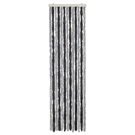 Vidaxx Fliegenvorhang 56x185 cm Chenille Grau und Schwarz