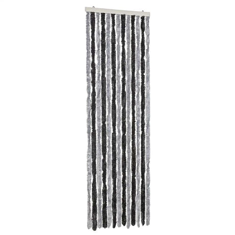 Vidaxx Fliegenvorhang 56x200 cm Chenille Grau und Schwarz