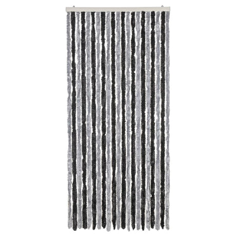 Vidaxx Fliegenvorhang 90x200 cm Chenille Grau und Schwarz
