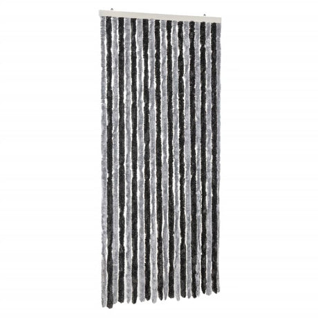 Vidaxx Fliegenvorhang 90x220 cm Chenille Grau und Schwarz
