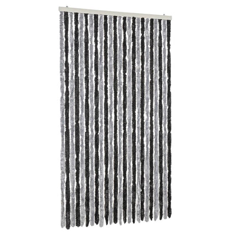 Vidaxx Fliegenvorhang 100x200 cm Chenille Grau und Schwarz