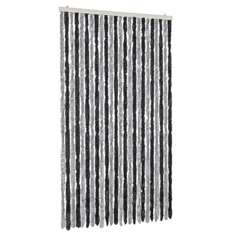 Vidaxx Fliegenvorhang 100x220 cm Chenille Grau und Schwarz