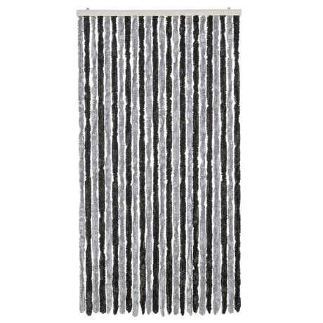 Vidaxx Fliegenvorhang 100x220 cm Chenille Grau und Schwarz