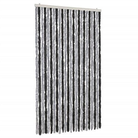 Vidaxx Fliegenvorhang 100x230 cm Chenille Grau und Schwarz