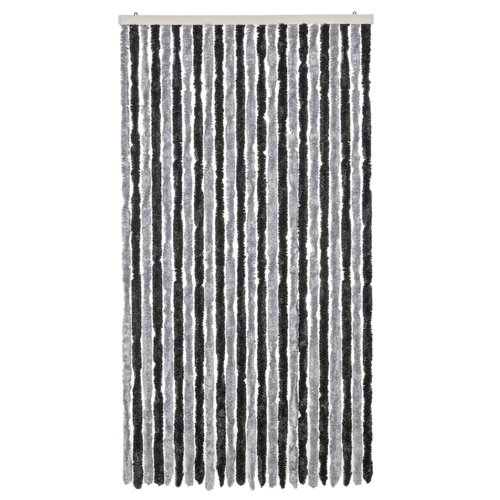 Vidaxx Fliegenvorhang 100x230 cm Chenille Grau und Schwarz