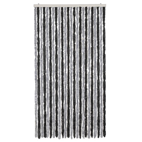 Vidaxx Fliegenvorhang 100x230 cm Chenille Grau und Schwarz