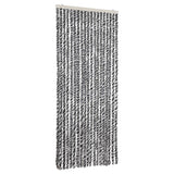 Vidaxx Fliegenvorhang 56x185 cm Chenille Grau und Schwarz und Weiß