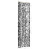 Vidaxx Fliegenvorhang 56x200 cm Chenille Grau und Schwarz und Weiß