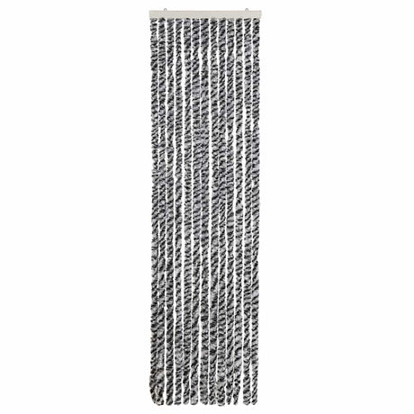 Vidaxx Fliegenvorhang 56x200 cm Chenille Grau und Schwarz und Weiß
