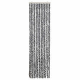 Vidaxx Fliegenvorhang 56x200 cm Chenille Grau und Schwarz und Weiß