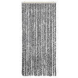 Vidaxx Fliegenvorhang 90x220 cm Chenille Grau und Schwarz und Weiß