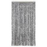 Vidaxx Fliegenvorhang 100x230 cm Chenille Grau und Schwarz und Weiß