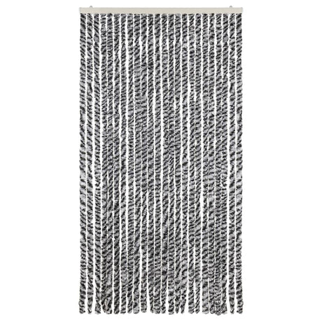 Vidaxx Fliegenvorhang 100x230 cm Chenille Grau und Schwarz und Weiß
