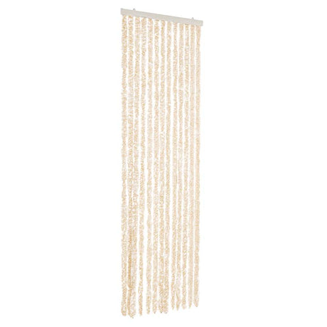 Vidaxx Fliegenvorhang 56x200 cm Chenille Beige und Weiß