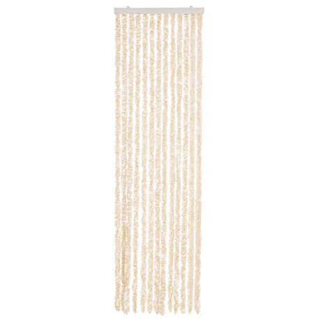 Vidaxx Fliegenvorhang 56x200 cm Chenille Beige und Weiß