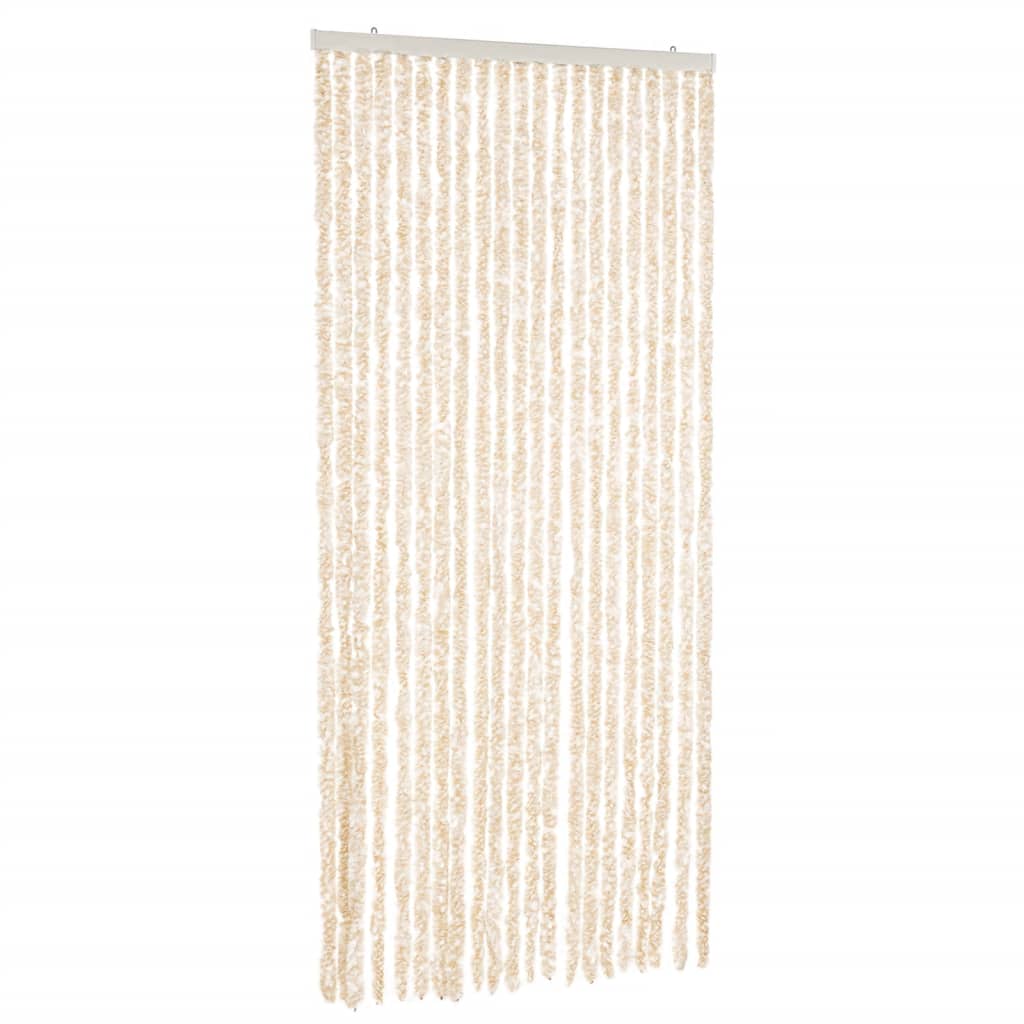 Vidaxx Fliegenvorhang 90x200 cm Chenille Beige und Weiß