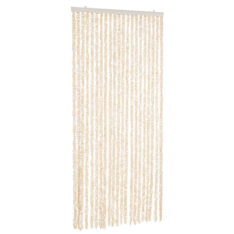 Vidaxx Fliegenvorhang 90x220 cm Chenille Beige und Weiß