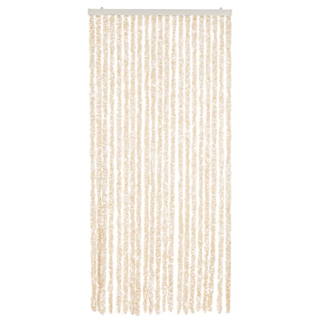 Vidaxx Fliegenvorhang 90x220 cm Chenille Beige und Weiß
