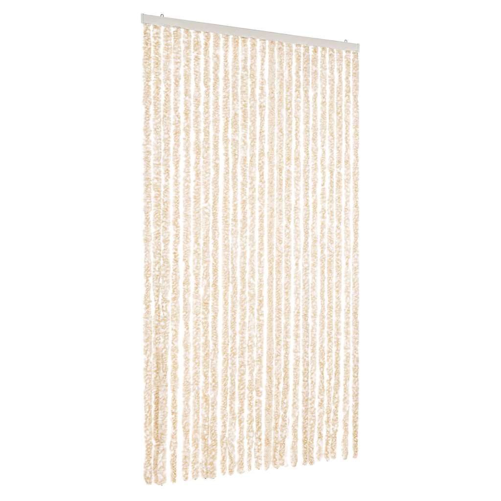 Vidaxx Fliegenvorhang 100x230 cm Chenille Beige und Weiß