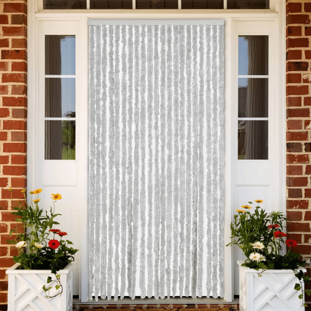 Vidaxx Fliegenvorhang 90x200 cm Chenille grau