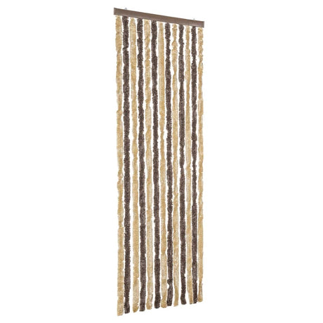 Vidaxx Fliegenvorhang 56x185 cm Chenille Dunkelbraun und Beige