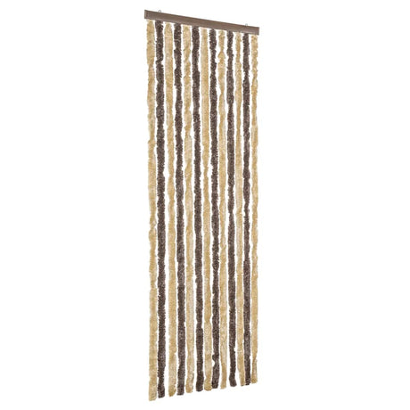 Vidaxx Fliegenvorhang 56x200 cm Chenille Dunkelbraun und Beige