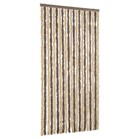 Vidaxx Fliegenvorhang 90x220 cm Chenille Dunkelbraun und Beige