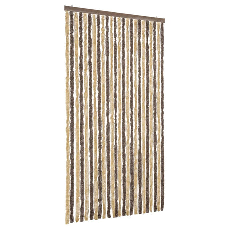Vidaxx Fliegenvorhang 100x220 cm Chenille Dunkelbraun und Beige